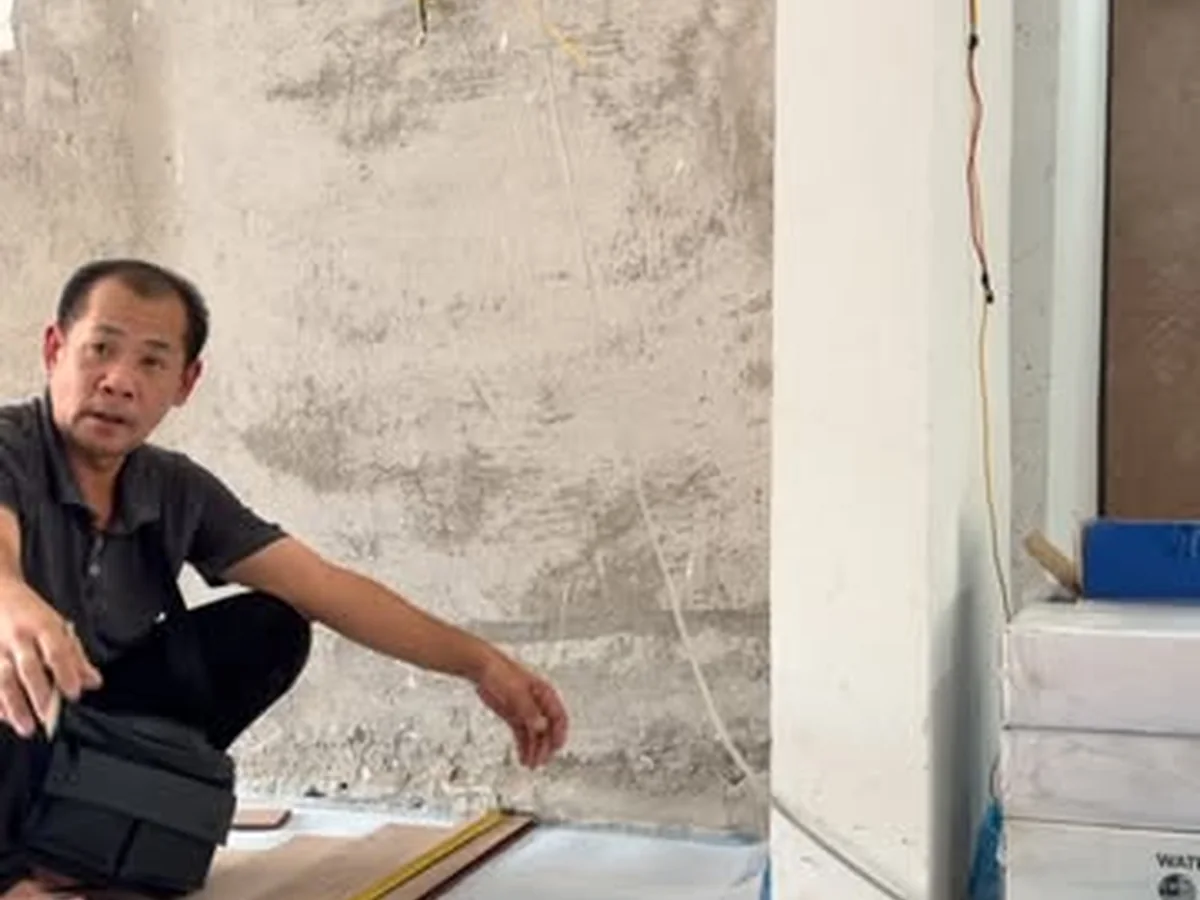 Aminovic team reviewing interior construction details on site