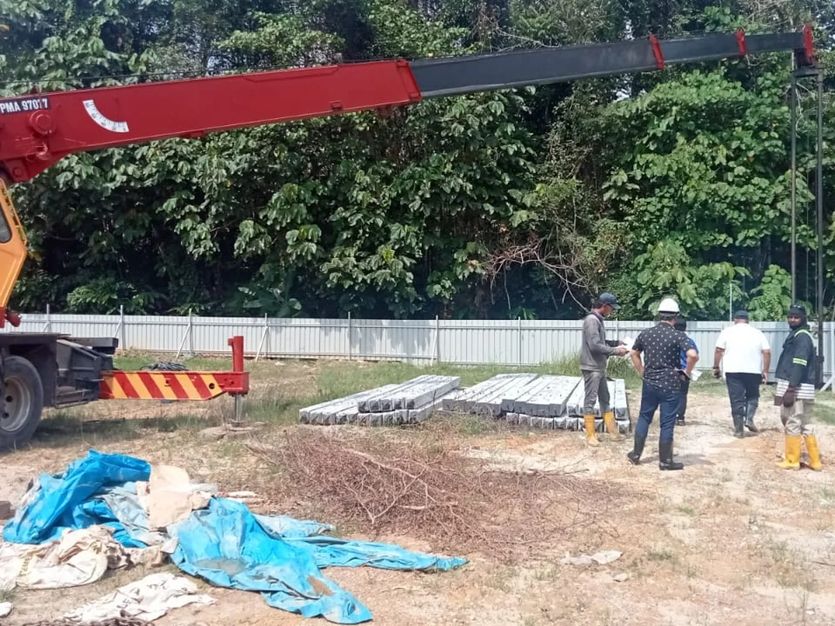 Structural construction underway at the Behrang school project