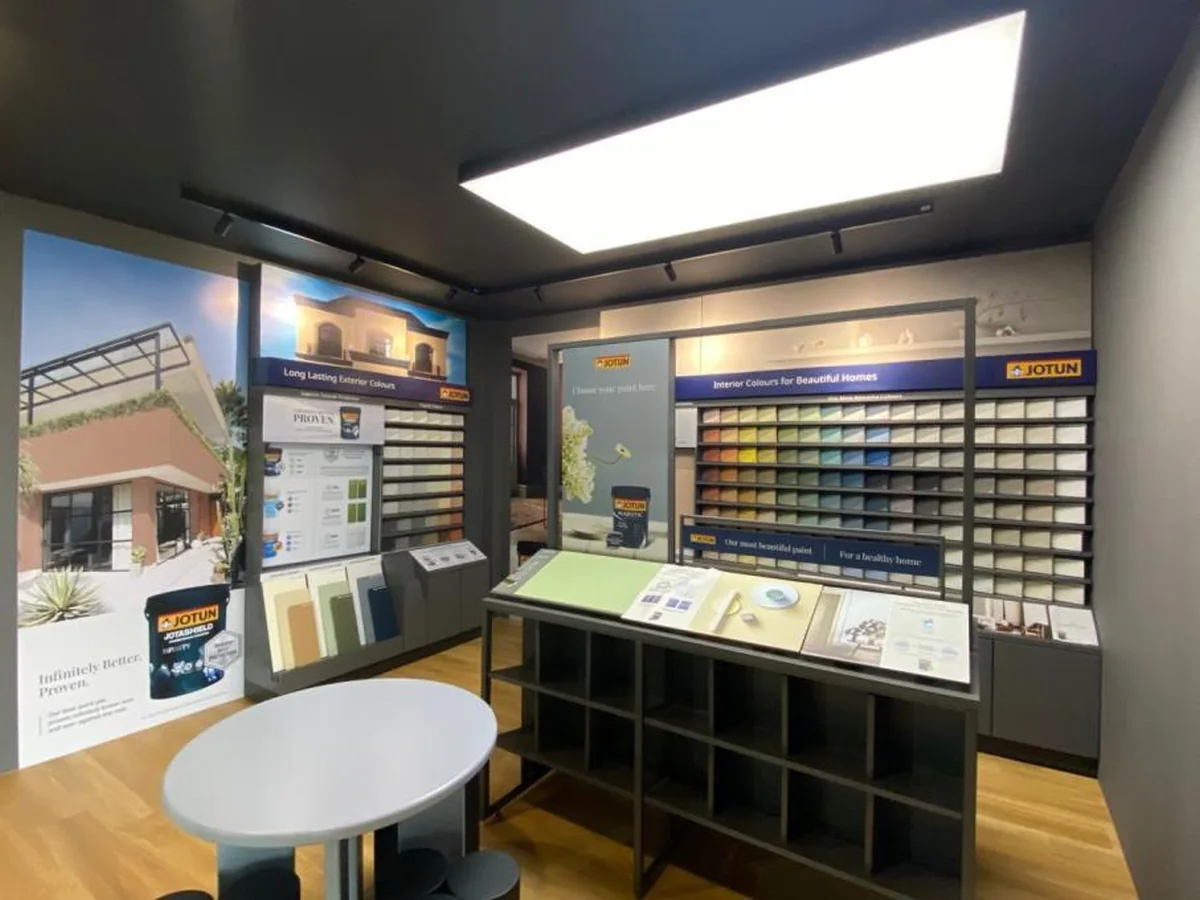 Completed modern materials showroom interior
